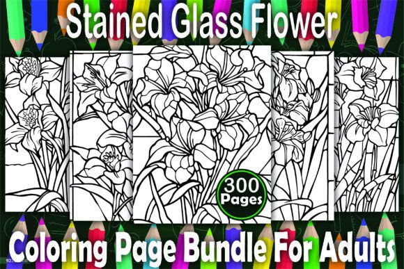 Download 300 Stained Glass Flower Coloring Pages - Stained glass flower Collection