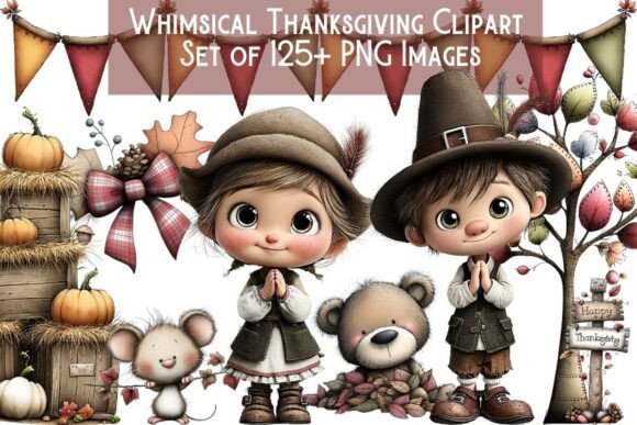 Download Whimsical Thanksgiving Clipart Bundle - Bundle Collection