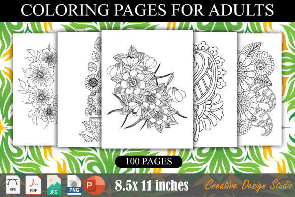 Download Coloring Pages for Adults, Book Bundle - Premium Resources