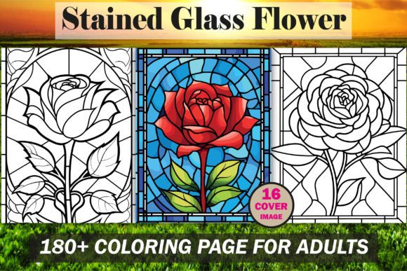 Download Stained Glass Flower Coloring Book - KDP - Stained glass flower Collection