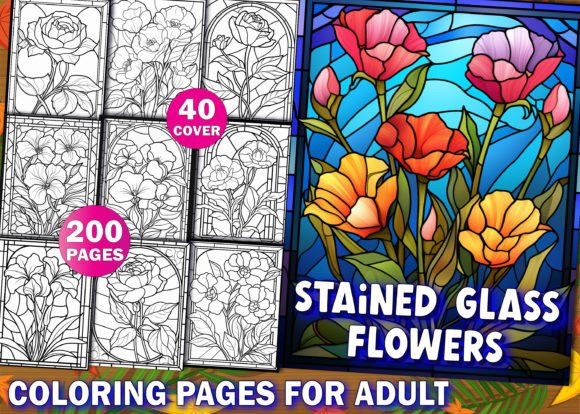 Download 200 Stained Glass Flower Coloring Pages - Stained glass flower Collection